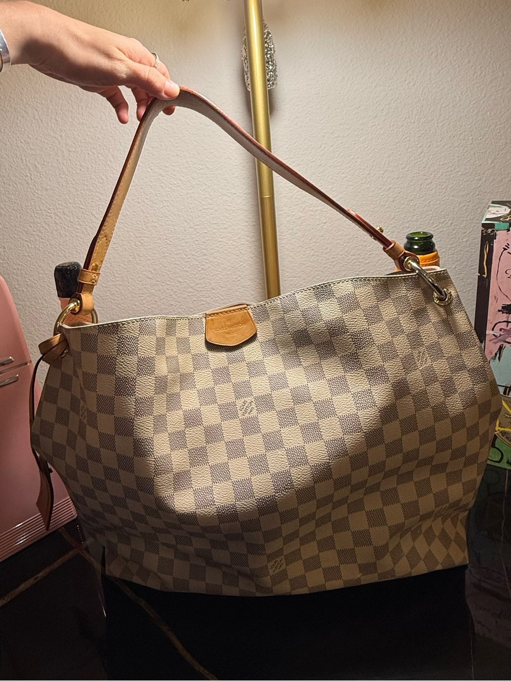 Louis Vuitton Graceful PM Damier Azur Rose Ballerine Pink
